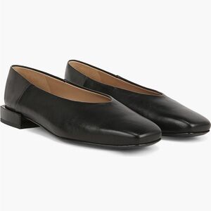 Sam Edelman Black Leather Flats with Square Toe